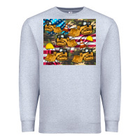 Heather Grey bulldozer camouflage american flag Premium Sweatshirt - Artiststas