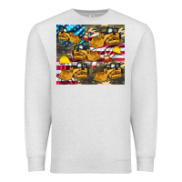 Oatmeal Heather bulldozer camouflage american flag Premium Sweatshirt - Artiststas
