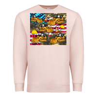 Pale Pink bulldozer camouflage american flag Premium Sweatshirt - Artiststas