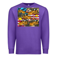 Purple bulldozer camouflage american flag Premium Sweatshirt - Artiststas