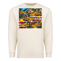 Sandshell bulldozer camouflage american flag Premium Sweatshirt - Artiststas