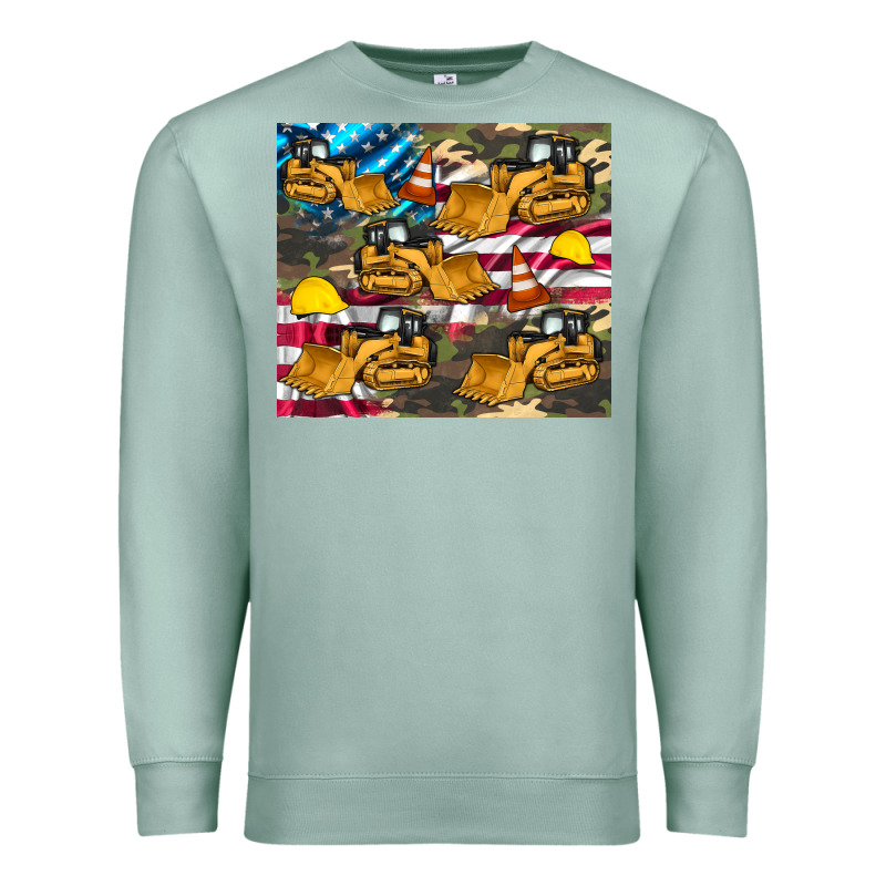 Bulldozer Camouflage American Flag Premium Sweatshirt by Artiststas | Teevron