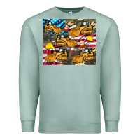Seafoam bulldozer camouflage american flag Premium Sweatshirt - Artiststas