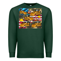 Sports Green bulldozer camouflage american flag Premium Sweatshirt - Artiststas