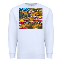 White bulldozer camouflage american flag Premium Sweatshirt - Artiststas