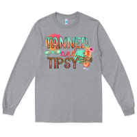 Heather Grey tanned and tipsy Long Sleeve Tee - texasbilliewilder