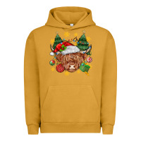 Pigment Peanut Butter Christmas highland cow Urban Hoodie - MaliasSmallBusiness