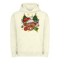 Pigment Pistachio Christmas highland cow Urban Hoodie - MaliasSmallBusiness