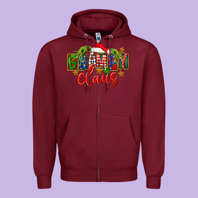Christmas Grampy Claus Zipper Hoodie Designed By Fadigitalartstudio