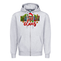 Heather Grey Christmas grampy claus Zipper Hoodie - FaDigitalArtStudio