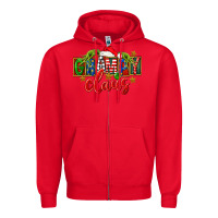 Red Christmas grampy claus Zipper Hoodie - FaDigitalArtStudio
