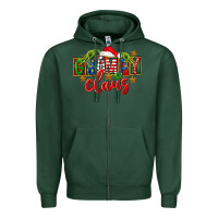 Sports Green Christmas grampy claus Zipper Hoodie - FaDigitalArtStudio