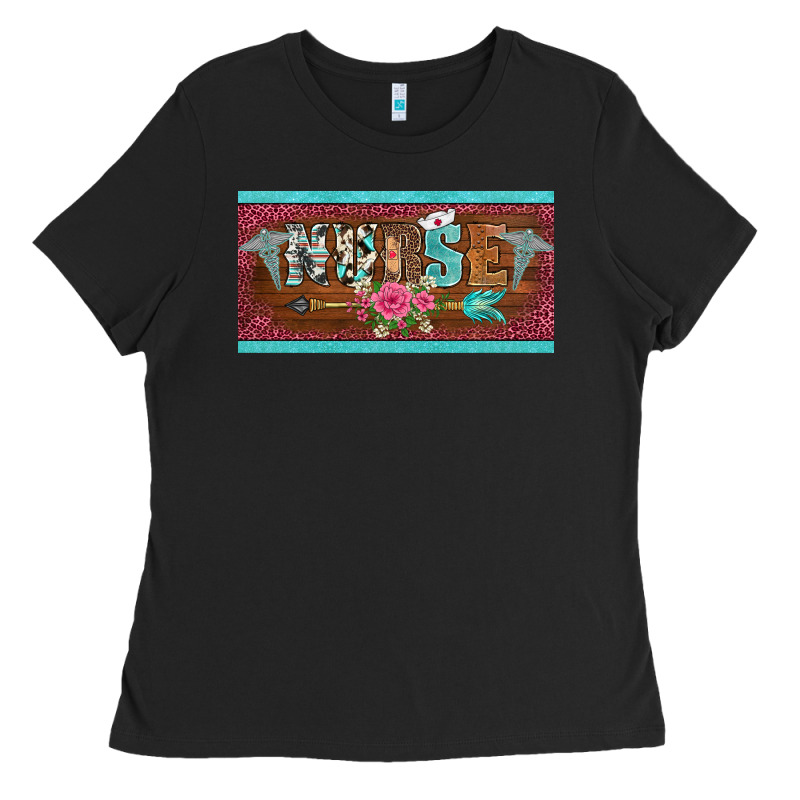 Western Nurse With Medical  Symbol Caduceus And Arrow License Plate Te Ladies Tee by BarkalooDesign | Teevron