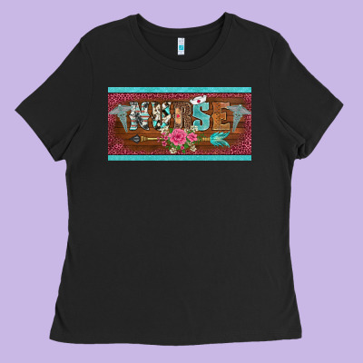 Western Nurse With Medical  Symbol Caduceus And Arrow License Plate Te Ladies Tee Designed By Barkaloodesign