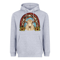 Heather Grey charolais  rainbow Heavyweight Hoodie - JahusDesignShop