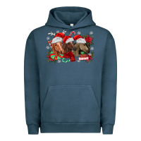 Pigment Midnight Navy christmas horses Urban Hoodie - MaliasSmallBusiness