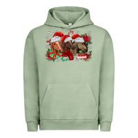 Pigment Oil Green christmas horses Urban Hoodie - MaliasSmallBusiness