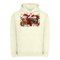 Pigment Pistachio christmas horses Urban Hoodie - MaliasSmallBusiness