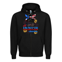 Black All American Mama 4th of July Zipper Hoodie - CowGirlArtShop