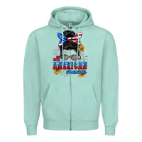Seafoam All American Mama 4th of July Zipper Hoodie - CowGirlArtShop