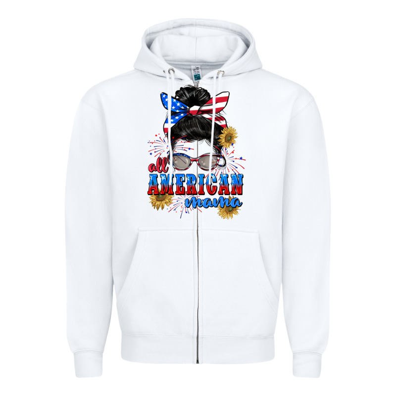 All American Mama 4th Of July Zipper Hoodie by CowGirlArtShop | Teevron