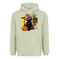 Matcha black witch cat coffin and moon Heavyweight Hoodie - BundleAndBundleShop