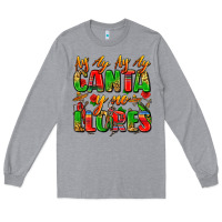 Heather Grey ay ay ay ay canta y no llores Long Sleeve Tee - Zillion Design Studio