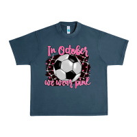 Midnight Navy in october we wear pink soccer Urban Heavy Tee - BarkalooDesign