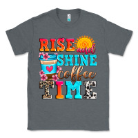 Charcoal Heather rise and shine coffee time Classic Tee - Zillion Design Studio