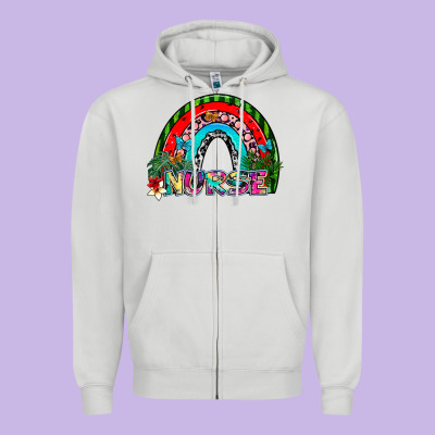 Nurse Zipper Hoodie Designed By Sublimationcraftshop