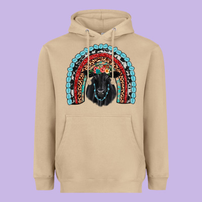 Black Angus  Rainbow Heavyweight Hoodie Designed By Jahusdesignshop