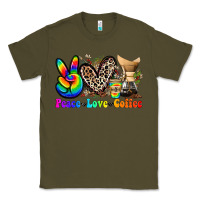 Army Green peace love  coffee Classic Tee - Zillion Design Studio