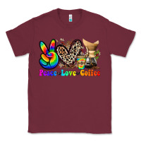 Burgundy peace love  coffee Classic Tee - Zillion Design Studio