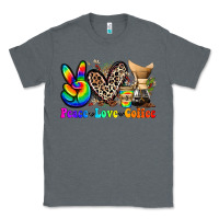 Charcoal Heather peace love  coffee Classic Tee - Zillion Design Studio