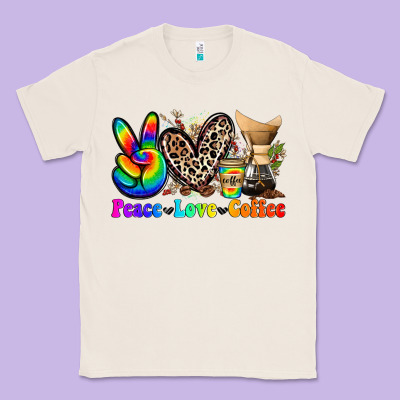 Peace Love  Coffee Classic Tee Designed By Zillion Design Studio