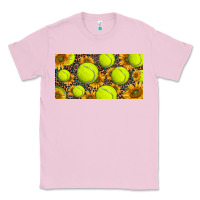 Bubblegum Pink tennis ball with sunflower and racket  licence plato Classic Tee - BarkalooDesign