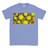 Colony Blue tennis ball with sunflower and racket  licence plato Classic Tee - BarkalooDesign