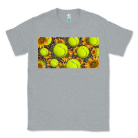 Heather Grey tennis ball with sunflower and racket  licence plato Classic Tee - BarkalooDesign
