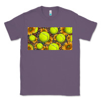 Lavender tennis ball with sunflower and racket  licence plato Classic Tee - BarkalooDesign