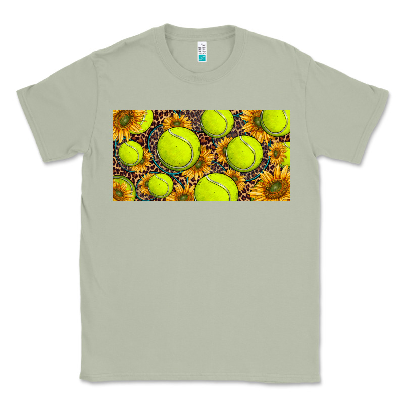 Tennis Ball With Sunflower And Racket  Licence Plato Classic Tee by BarkalooDesign | Teevron