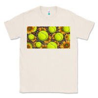 Natural tennis ball with sunflower and racket  licence plato Classic Tee - BarkalooDesign