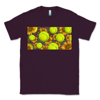 Plum tennis ball with sunflower and racket  licence plato Classic Tee - BarkalooDesign