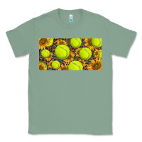 Sage tennis ball with sunflower and racket  licence plato Classic Tee - BarkalooDesign