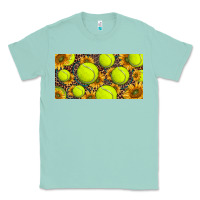 Seafoam tennis ball with sunflower and racket  licence plato Classic Tee - BarkalooDesign