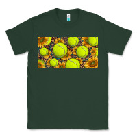 Sports Green tennis ball with sunflower and racket  licence plato Classic Tee - BarkalooDesign