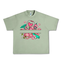 Oil Green nurse flowers custom name design Urban Heavy Tee - RanaPortraitStore