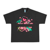 Pigment Black nurse flowers custom name design Urban Heavy Tee - RanaPortraitStore