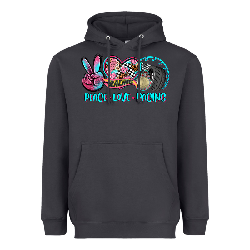 Peace Love Racing Heavyweight Hoodie by AdoDesignShop | Teevron
