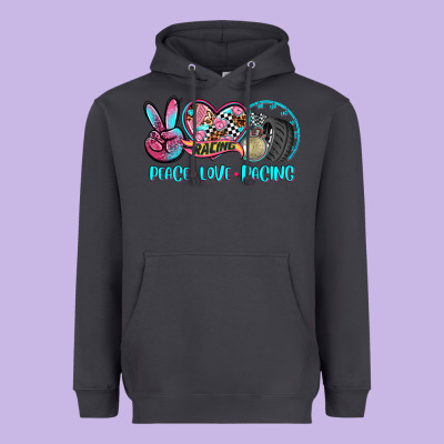 Peace Love Racing Heavyweight Hoodie Designed By Adodesignshop