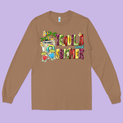 Tequila And Summer Long Sleeve Tee Designed By Texasbilliewilder